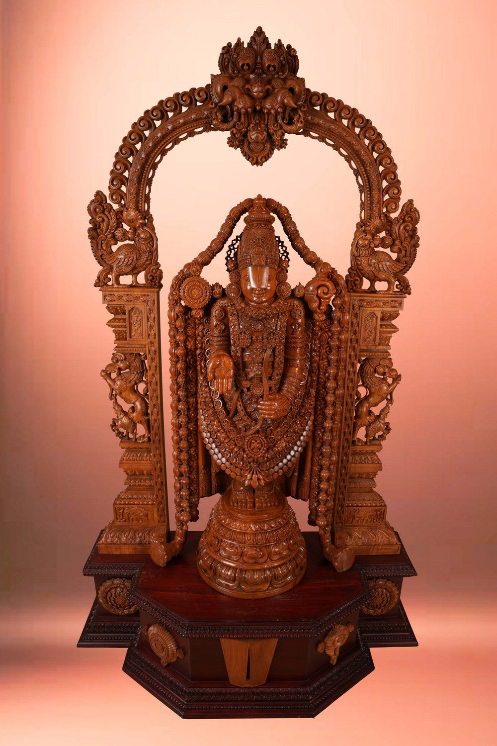 Image of Wooden Tirumala Tirupathi Balaji Standing Sculpture
